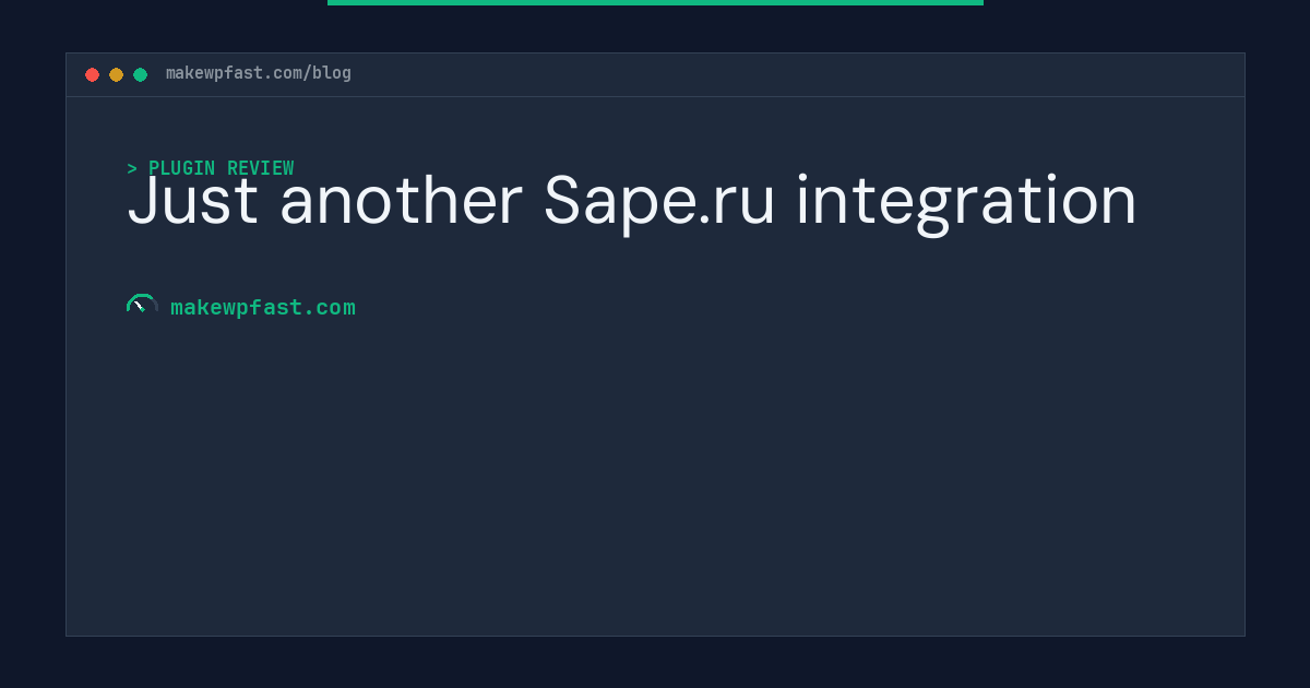 Just another Sape.ru integration - MakeWPFast