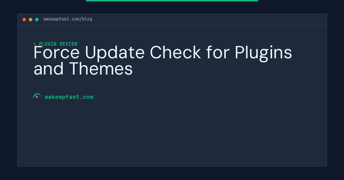 Force Update Check for Plugins and Themes - MakeWPFast