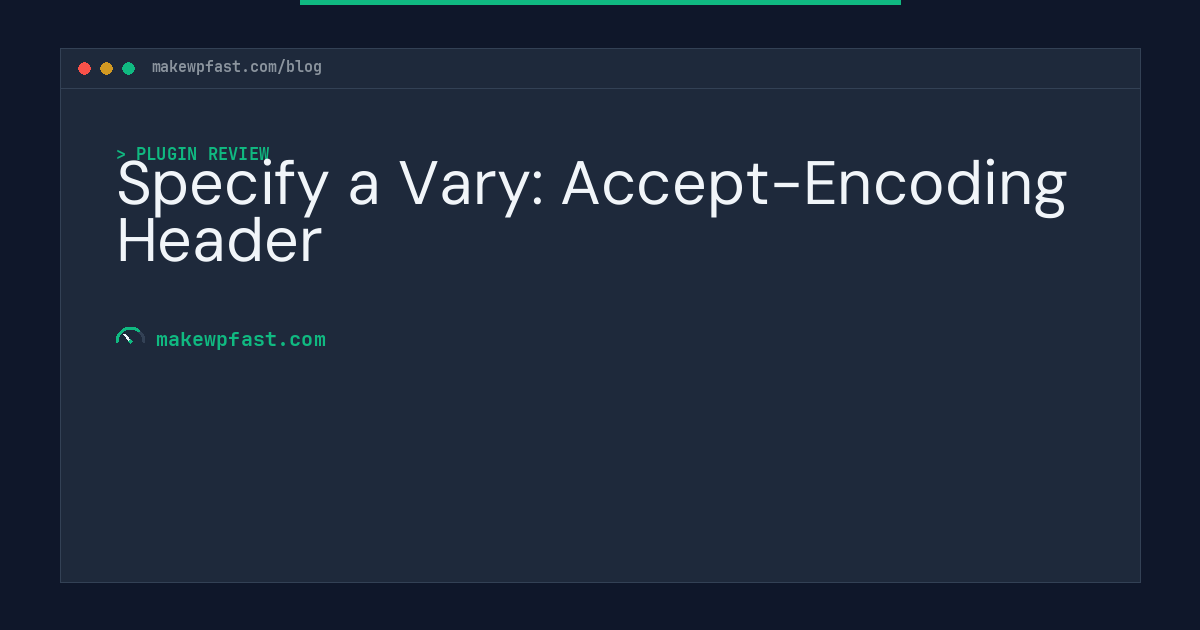 Specify a Vary: Accept-Encoding Header - MakeWPFast