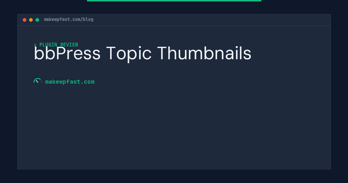 bbPress Topic Thumbnails - MakeWPFast