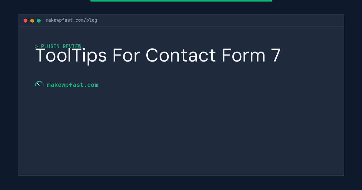 ToolTips For Contact Form 7 - MakeWPFast
