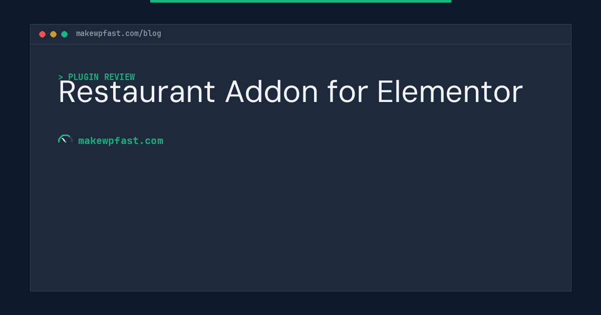 Restaurant Addon for Elementor - MakeWPFast