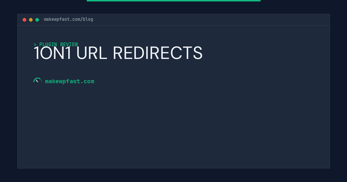 1ON1 URL REDIRECTS - MakeWPFast