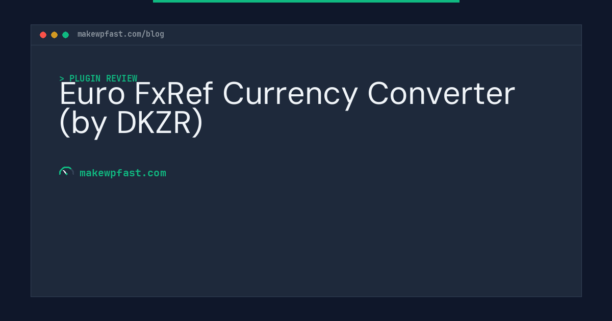 Euro FxRef Currency Converter (by DKZR) - MakeWPFast
