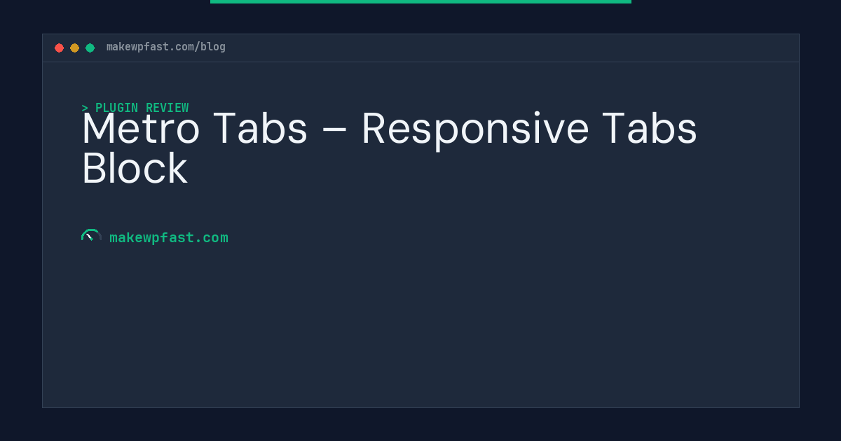 Metro Tabs – Responsive Tabs Block - MakeWPFast