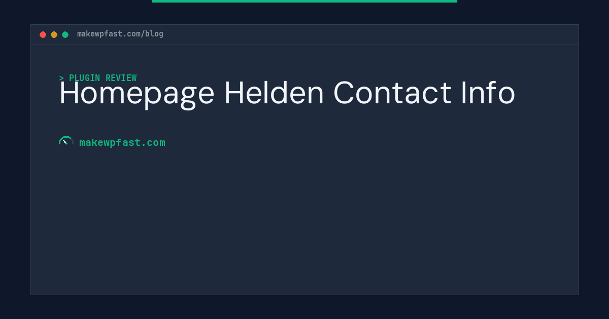 Homepage Helden Contact Info - MakeWPFast