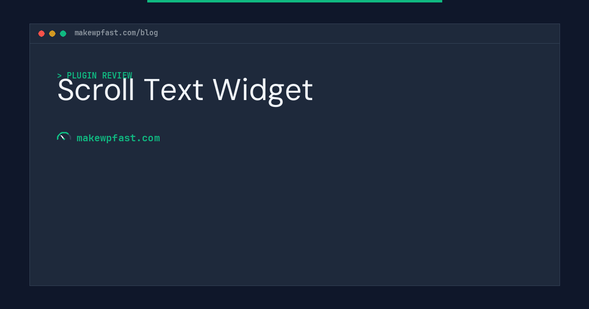 Scroll Text Widget - MakeWPFast