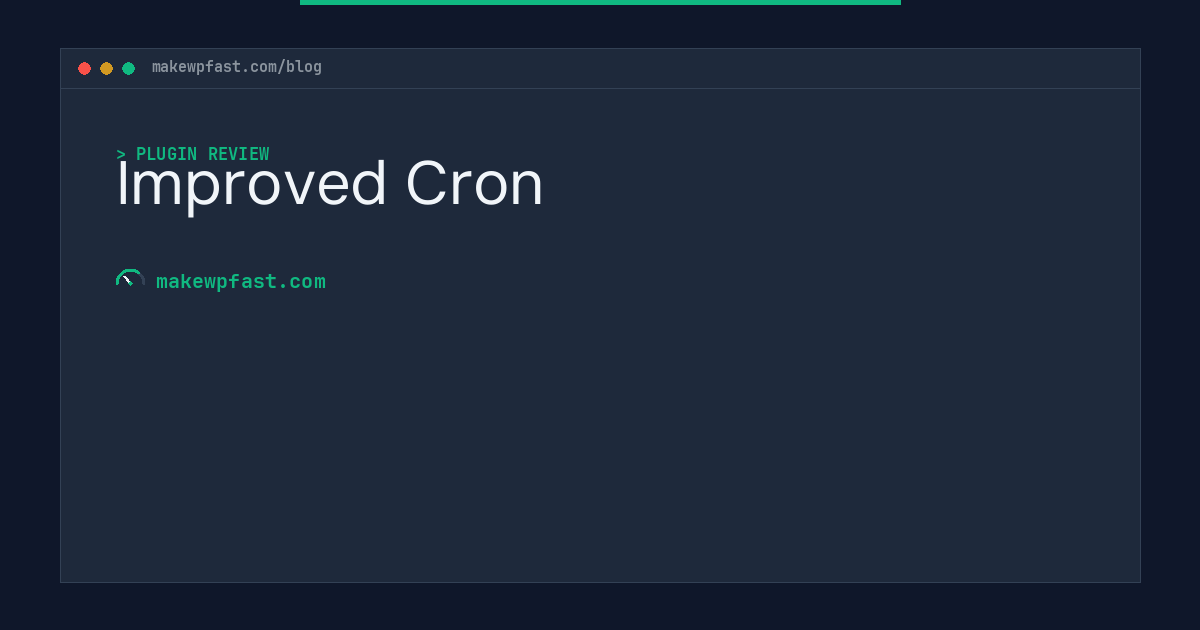 Improved Cron - MakeWPFast