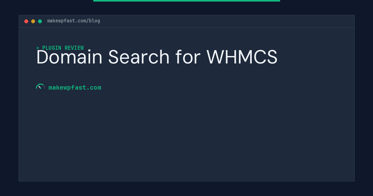 Domain Search for WHMCS - MakeWPFast
