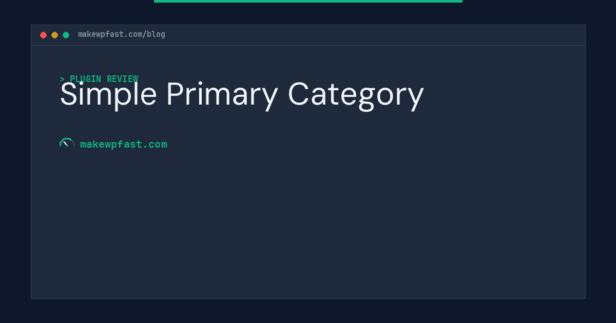 Simple Primary Category - MakeWPFast