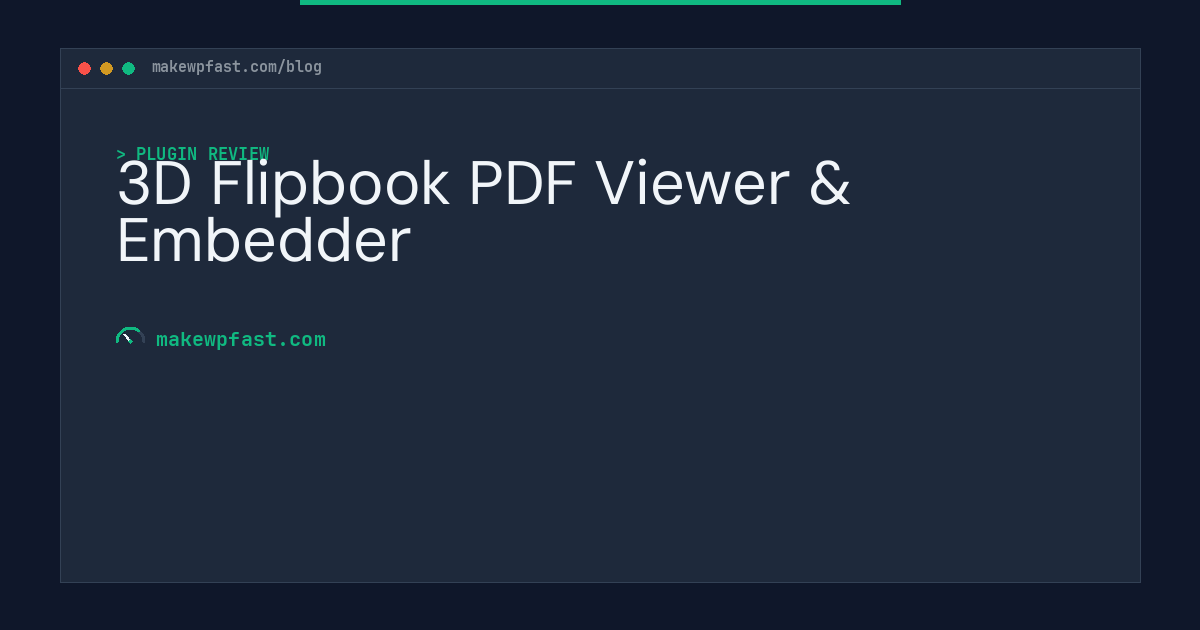 3D Flipbook PDF Viewer & Embedder - MakeWPFast