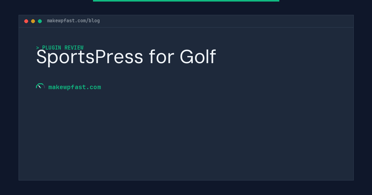 SportsPress for Golf - MakeWPFast