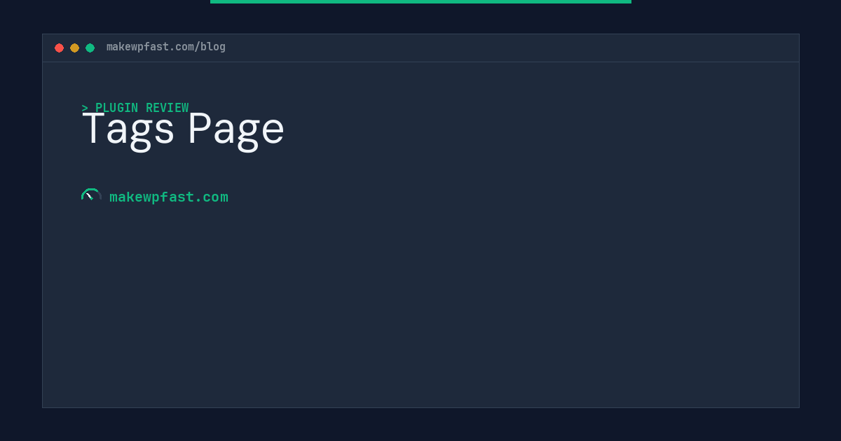 Tags Page - MakeWPFast