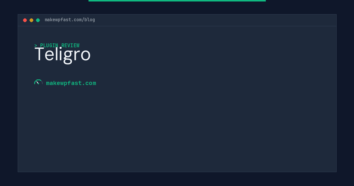 Teligro - MakeWPFast