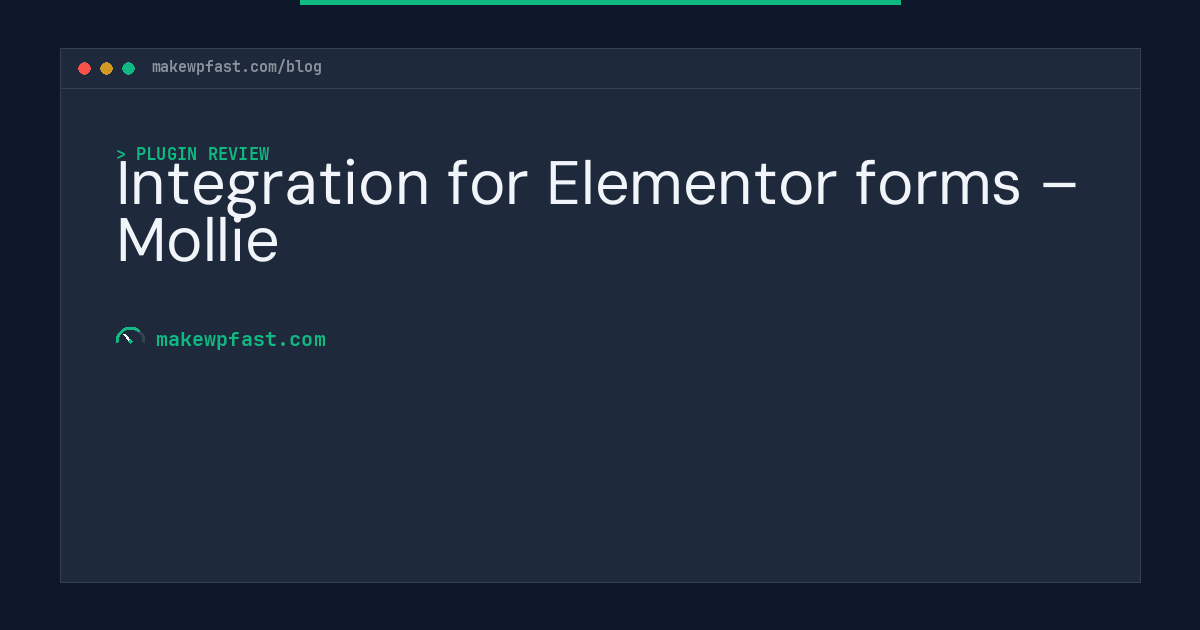 Integration for Elementor forms – Mollie - MakeWPFast