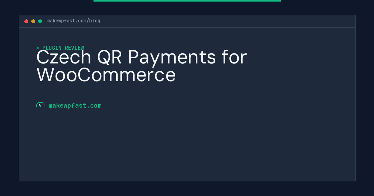 Czech QR Payments for WooCommerce - MakeWPFast