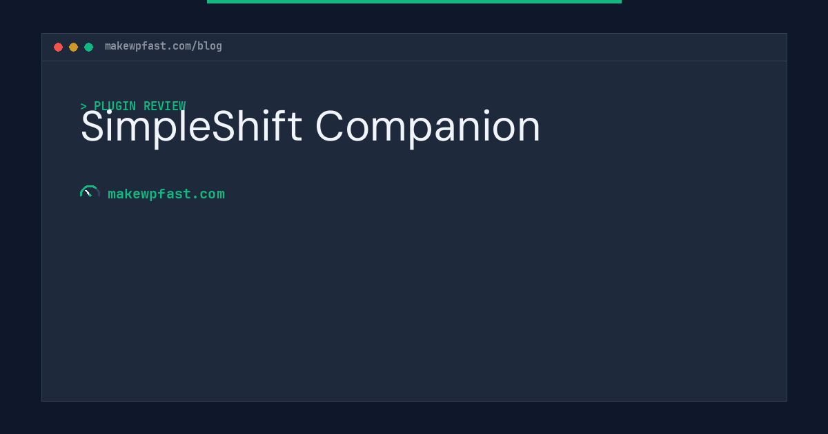 SimpleShift Companion - MakeWPFast