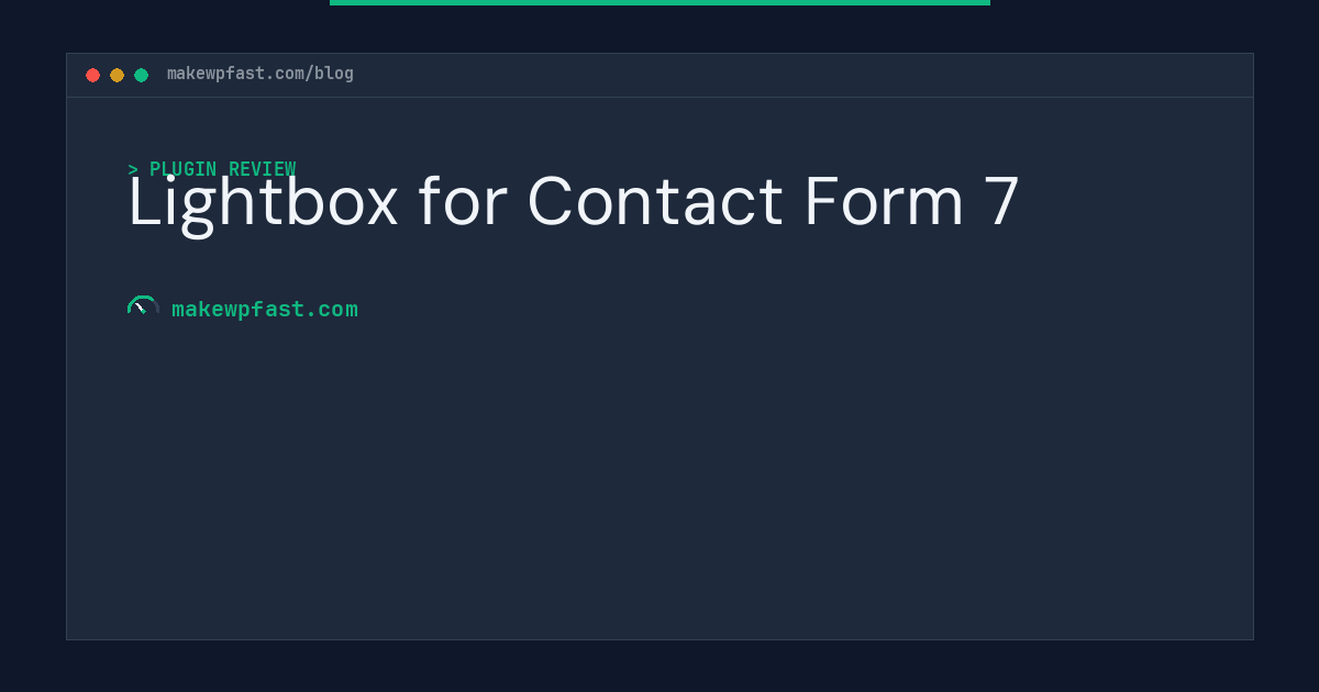 Lightbox for Contact Form 7 - MakeWPFast