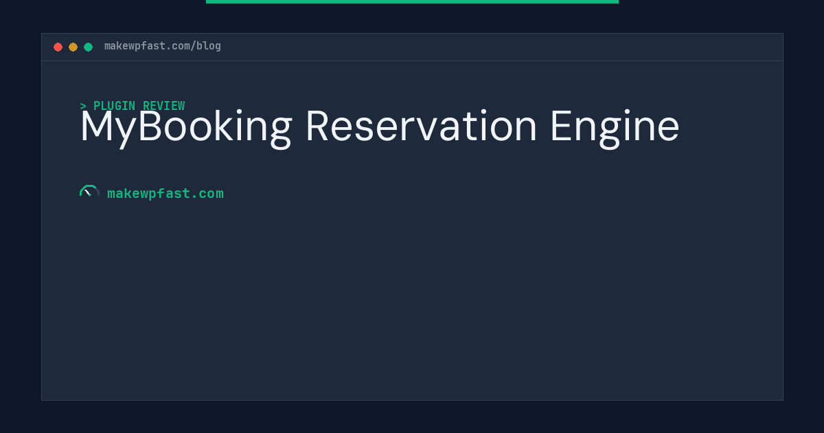 MyBooking Reservation Engine - MakeWPFast
