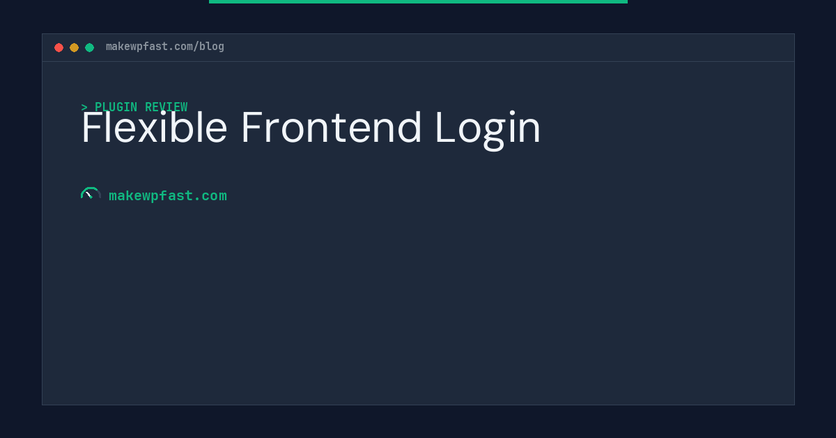 Flexible Frontend Login - MakeWPFast