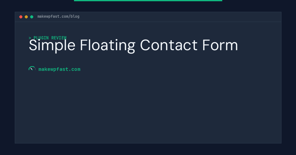 Simple Floating Contact Form - MakeWPFast