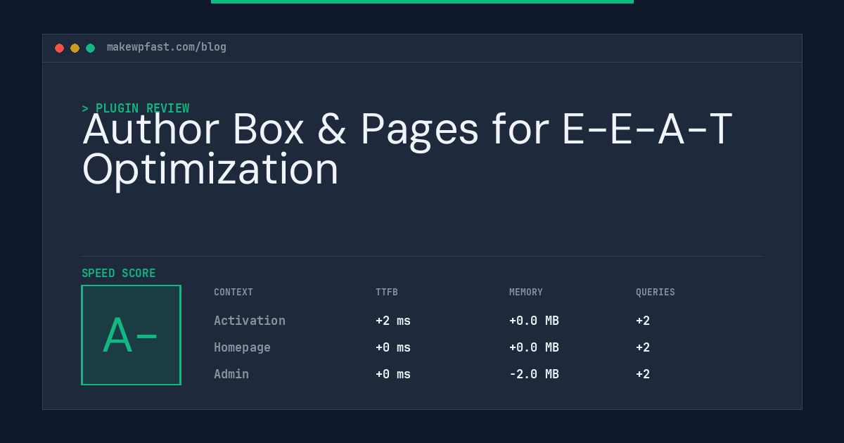 Author Box & Pages for E-E-A-T Optimization - MakeWPFast