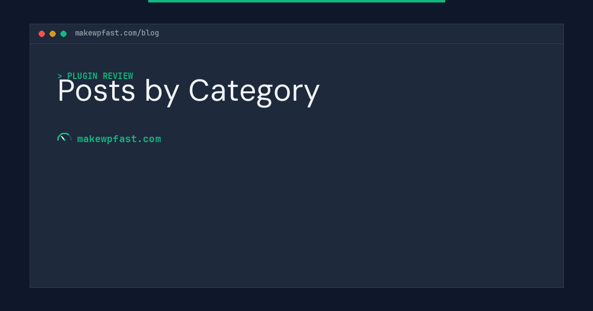 Posts by Category - MakeWPFast