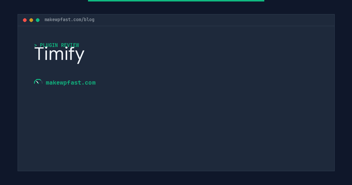 Timify - MakeWPFast