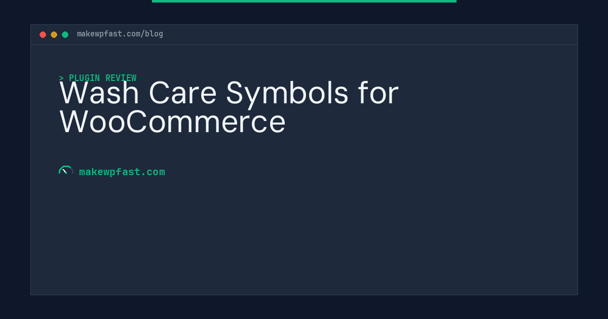 Wash Care Symbols for WooCommerce - MakeWPFast
