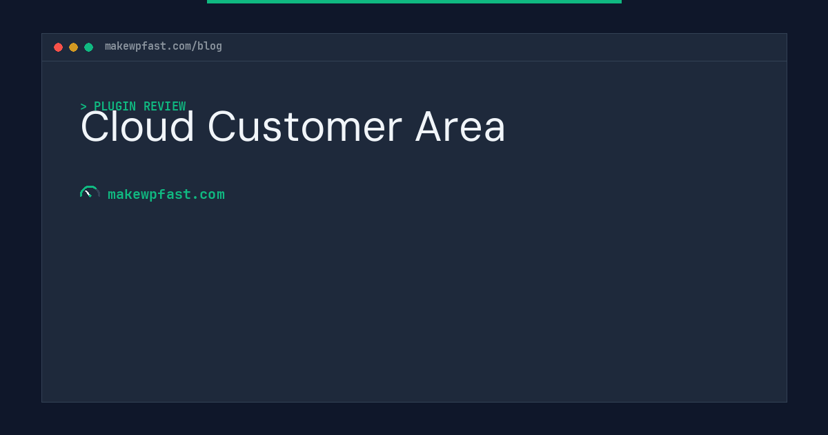 Cloud Customer Area - MakeWPFast