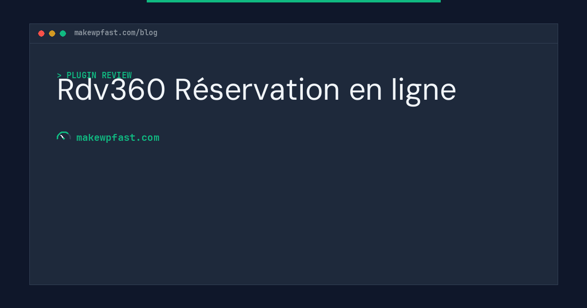 Rdv360 Réservation en ligne - MakeWPFast