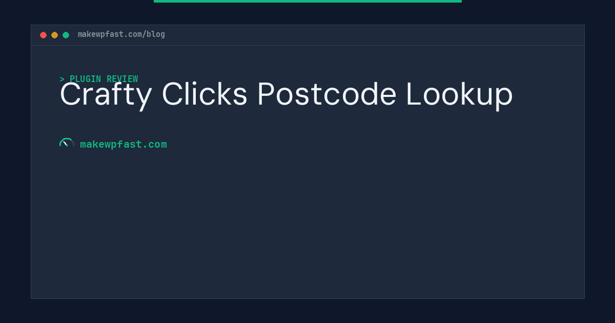 Crafty Clicks Postcode Lookup - MakeWPFast