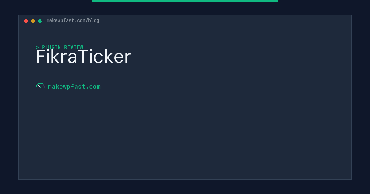 FikraTicker - MakeWPFast
