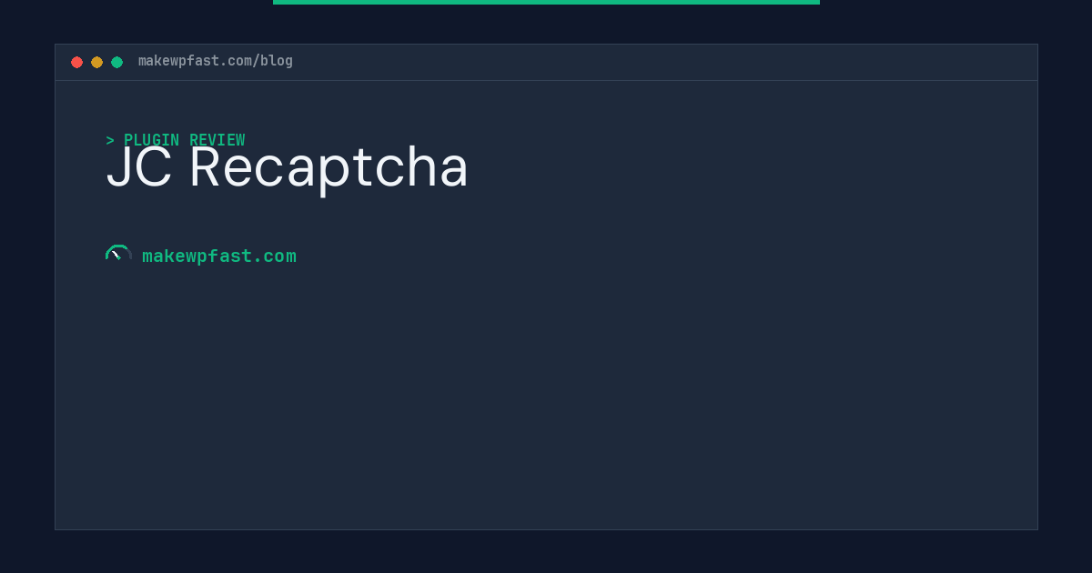 JC Recaptcha - MakeWPFast