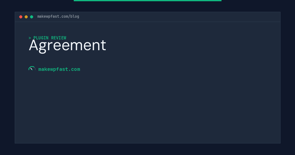 Agreement - MakeWPFast