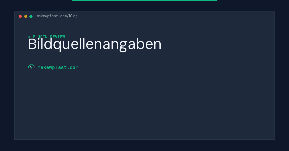 Bildquellenangaben - MakeWPFast