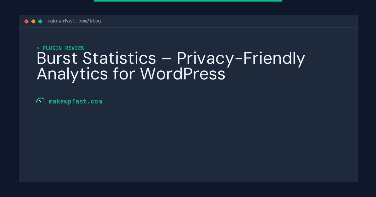 Burst Statistics – Privacy-Friendly Analytics for WordPress - MakeWPFast