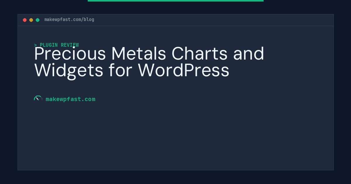 Precious Metals Charts and Widgets for WordPress - MakeWPFast