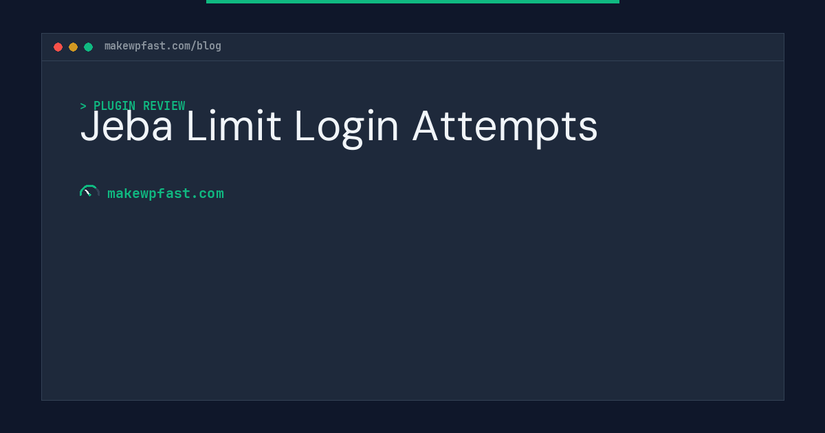 Jeba Limit Login Attempts - MakeWPFast
