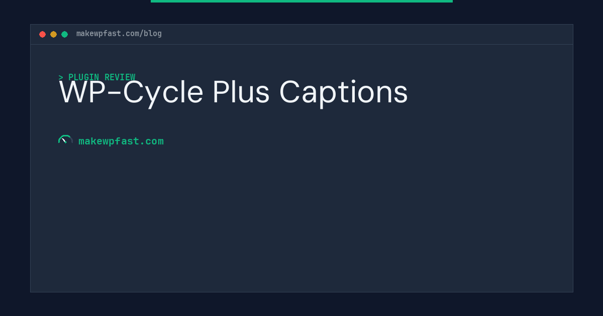 WP-Cycle Plus Captions - MakeWPFast