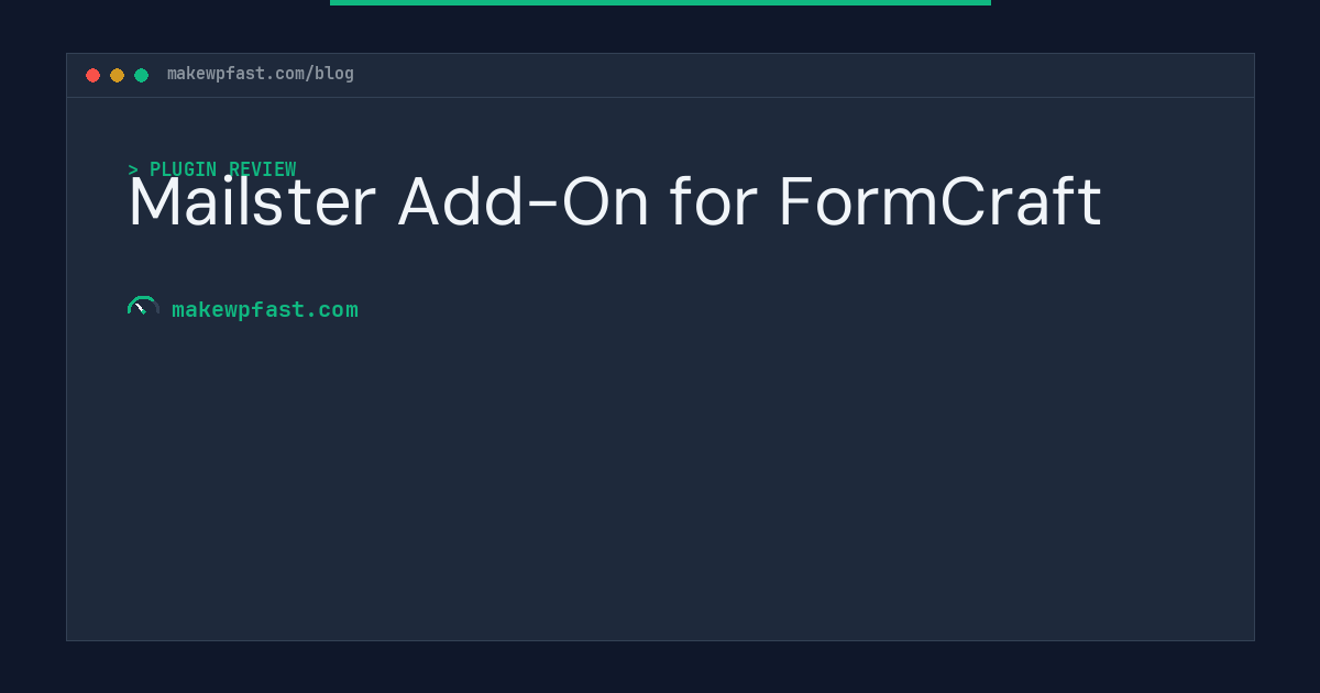 Mailster Add-On for FormCraft - MakeWPFast
