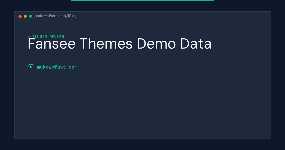 Fansee Themes Demo Data - MakeWPFast