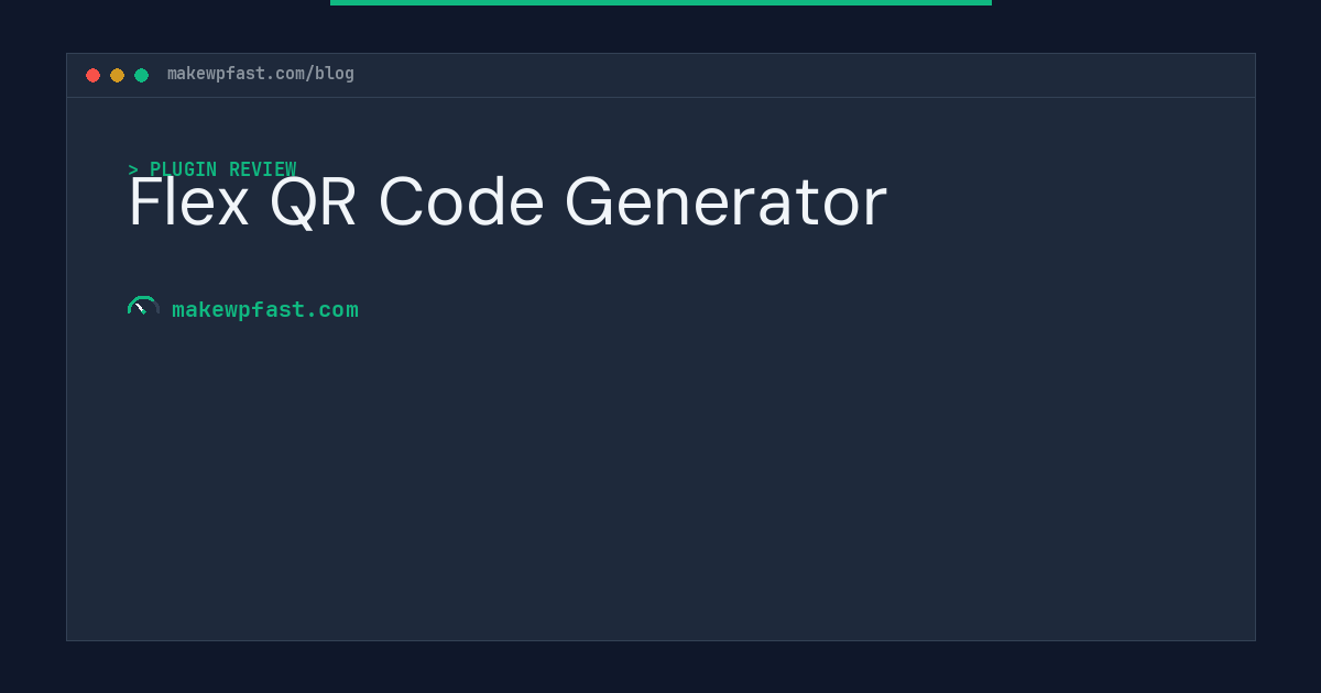 Flex QR Code Generator - MakeWPFast