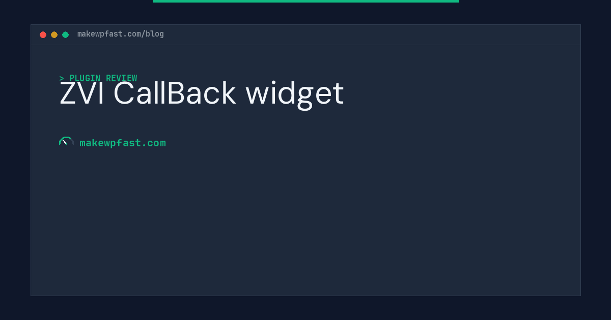 ZVI CallBack widget - MakeWPFast