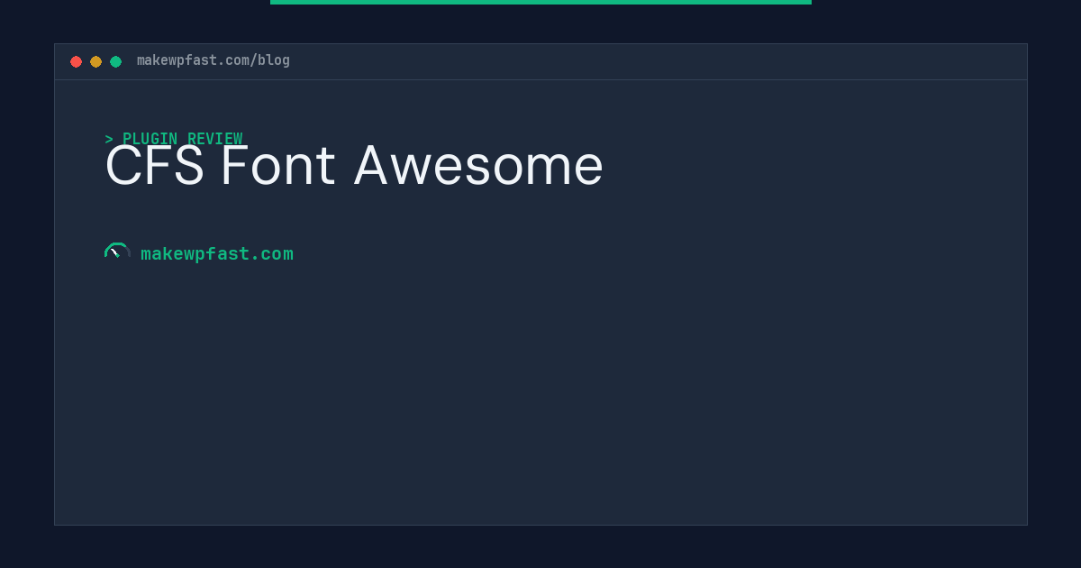 CFS Font Awesome - MakeWPFast