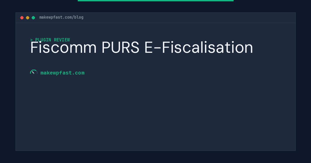 Fiscomm PURS E-Fiscalisation - MakeWPFast