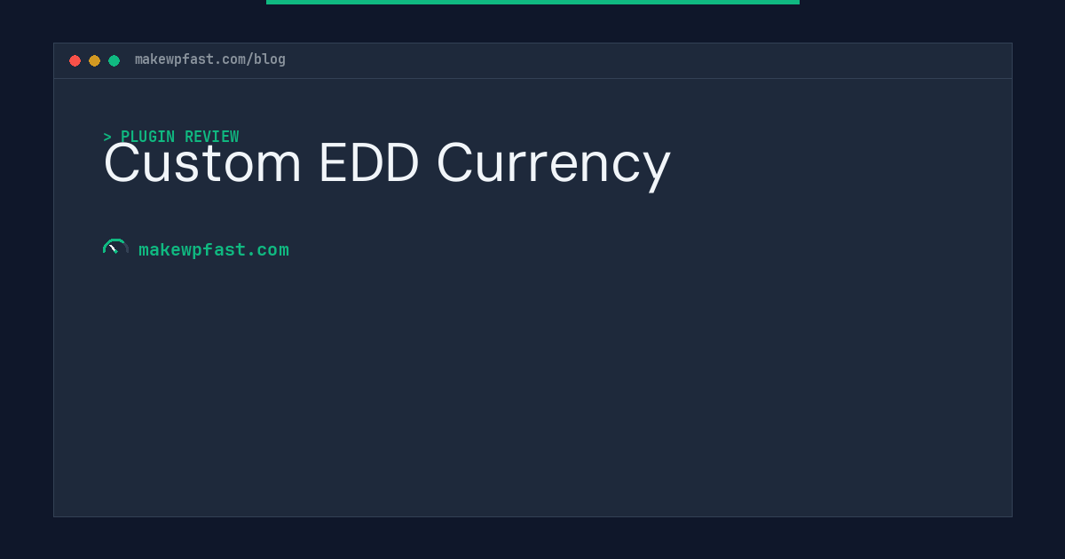 Custom EDD Currency - MakeWPFast