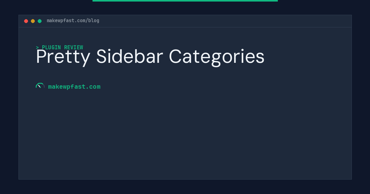 Pretty Sidebar Categories - MakeWPFast