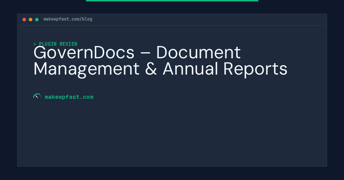 GovernDocs – Document Management & Annual Reports - MakeWPFast