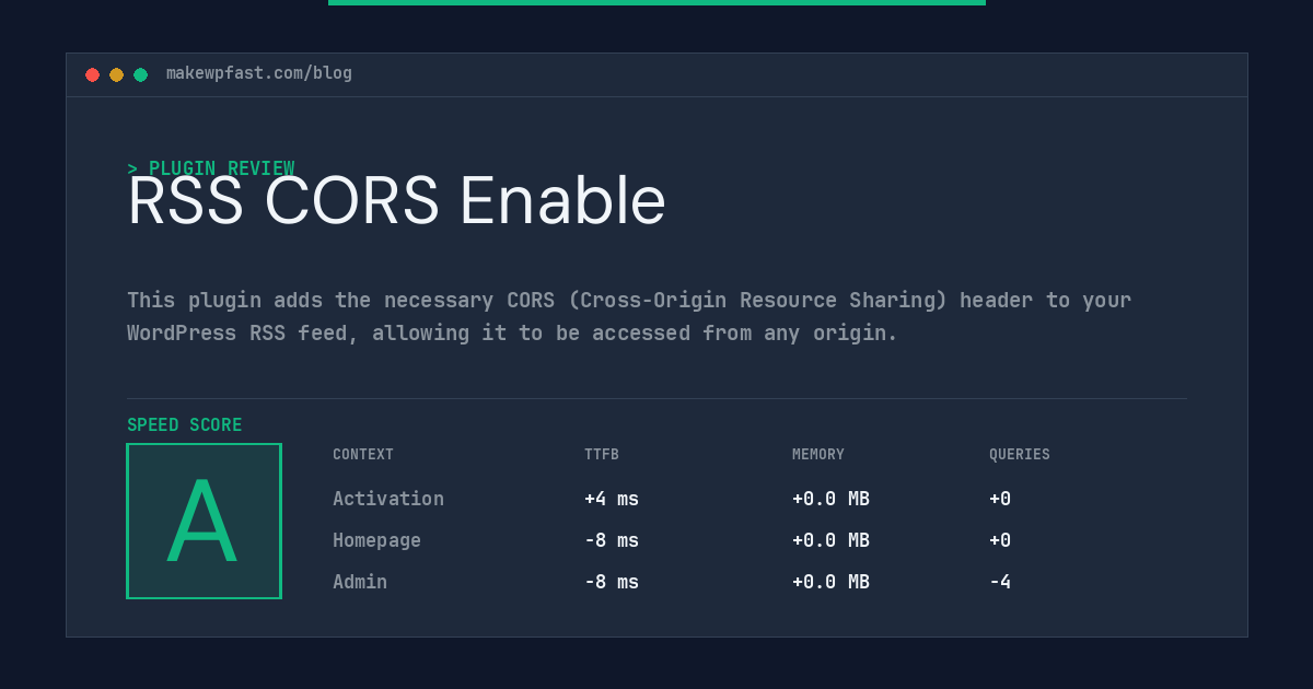 RSS CORS Enable - MakeWPFast